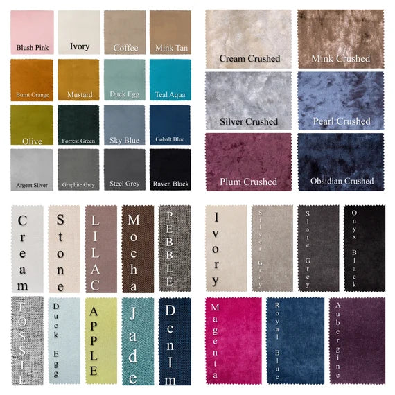 Color swatches with text labels for various color names.