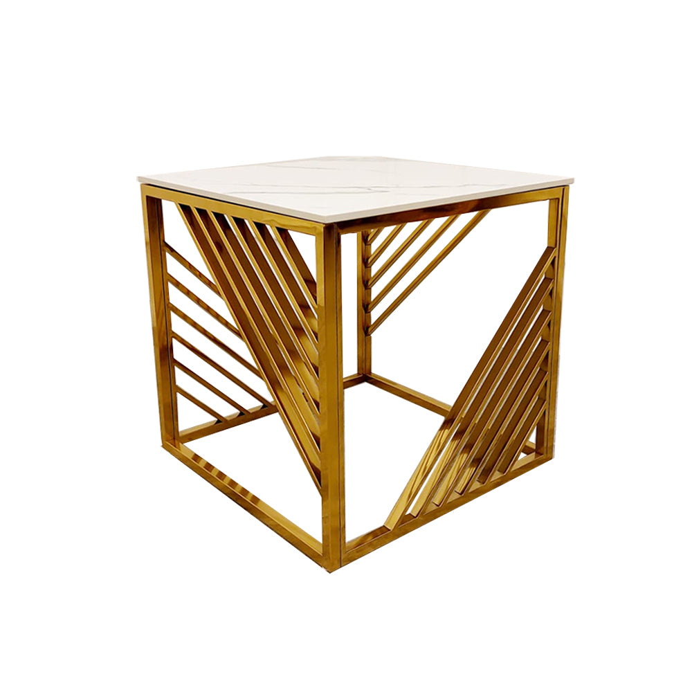 Azure Gold Lamp Table with Polar Sintered Top