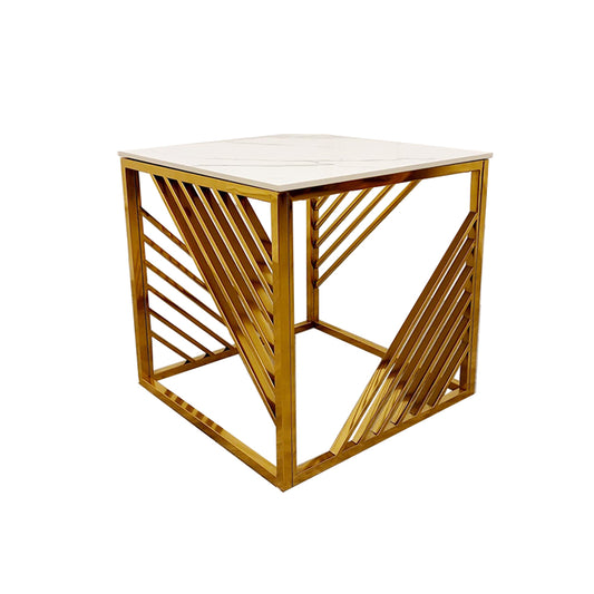 Azure Gold Lamp Table with Polar Sintered Top