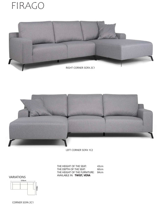 Firago Corner Sofa