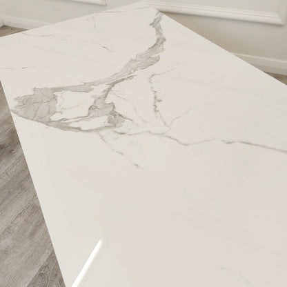 Geo Gold Coffee Table with White Polar Sintered Top