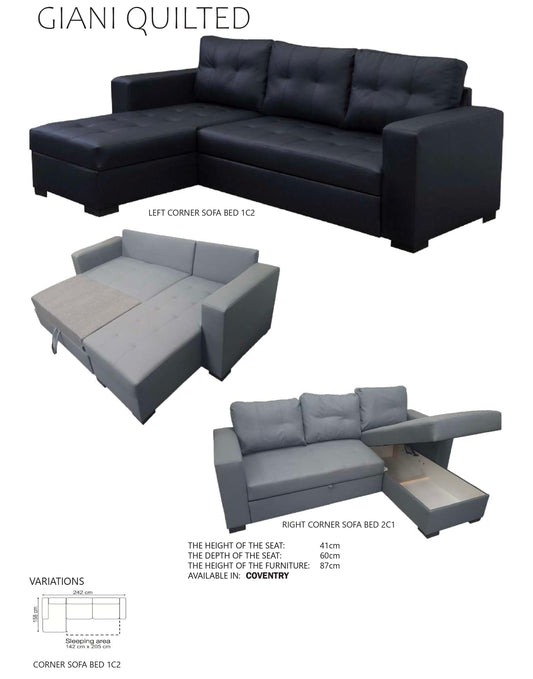 Giani Quilted Sofa