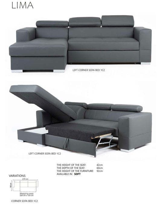 Lima Corner Sofa Bed
