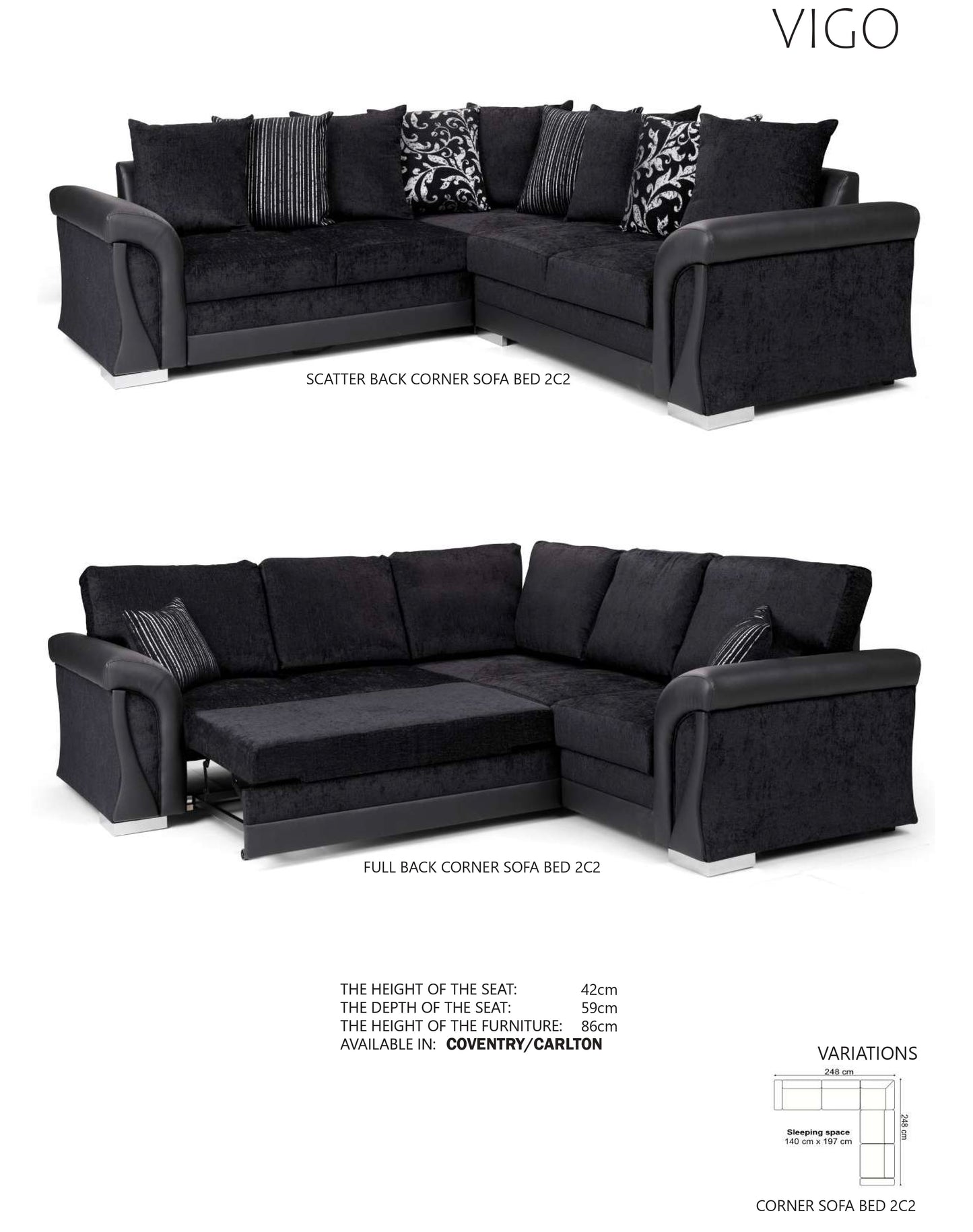 Vigo Corner Sofa Bed